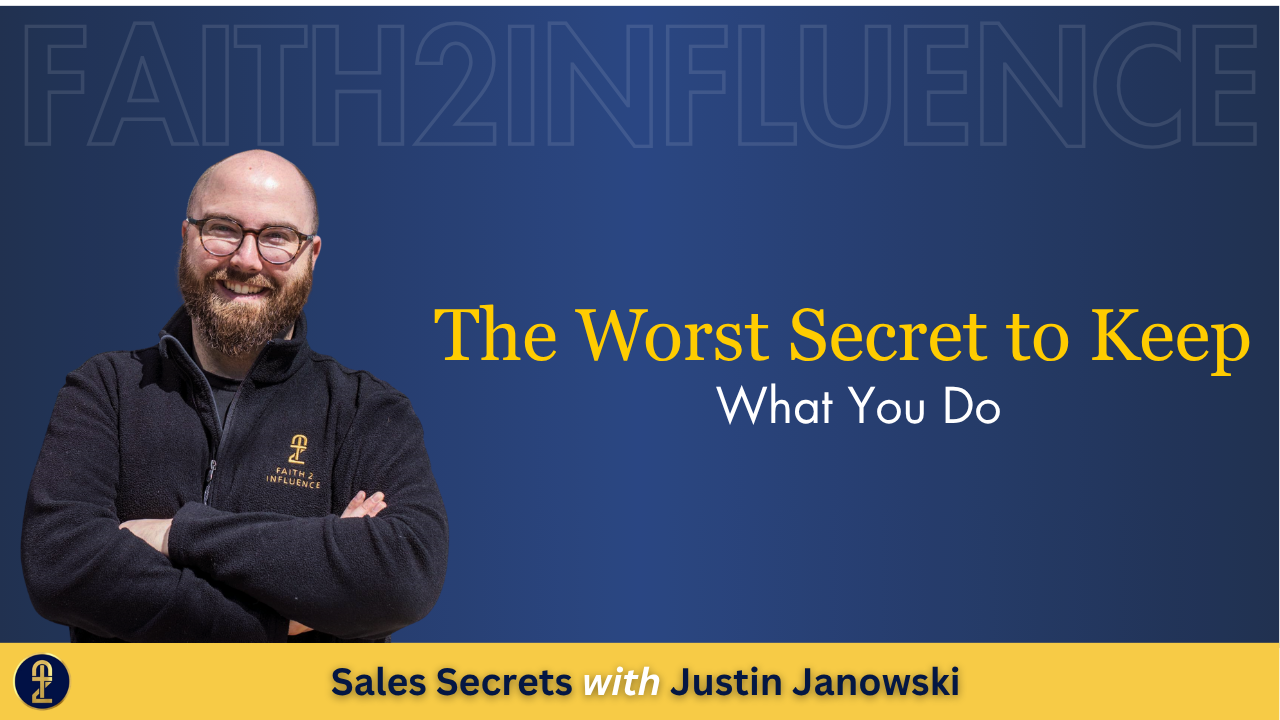 picture of Justin with words "the worst secret to keep: what you do"