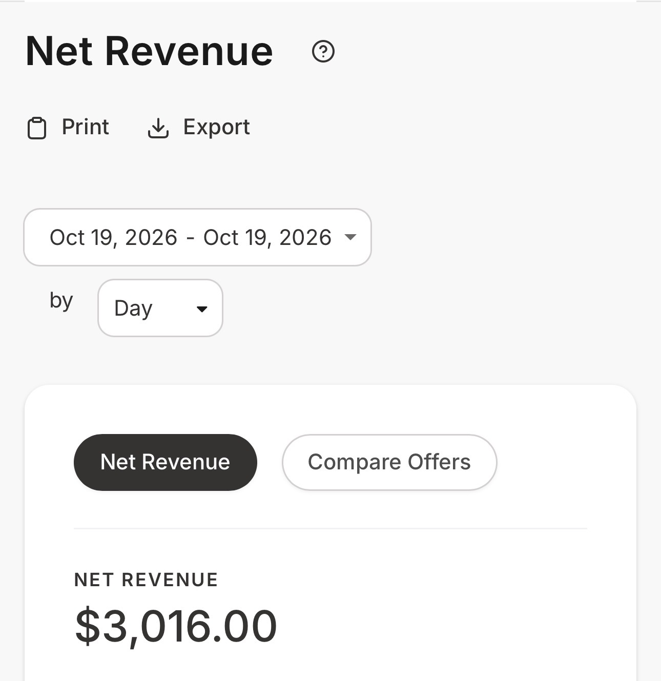 Kajabi net revenue on Oct 19, 2026: $3,016.00