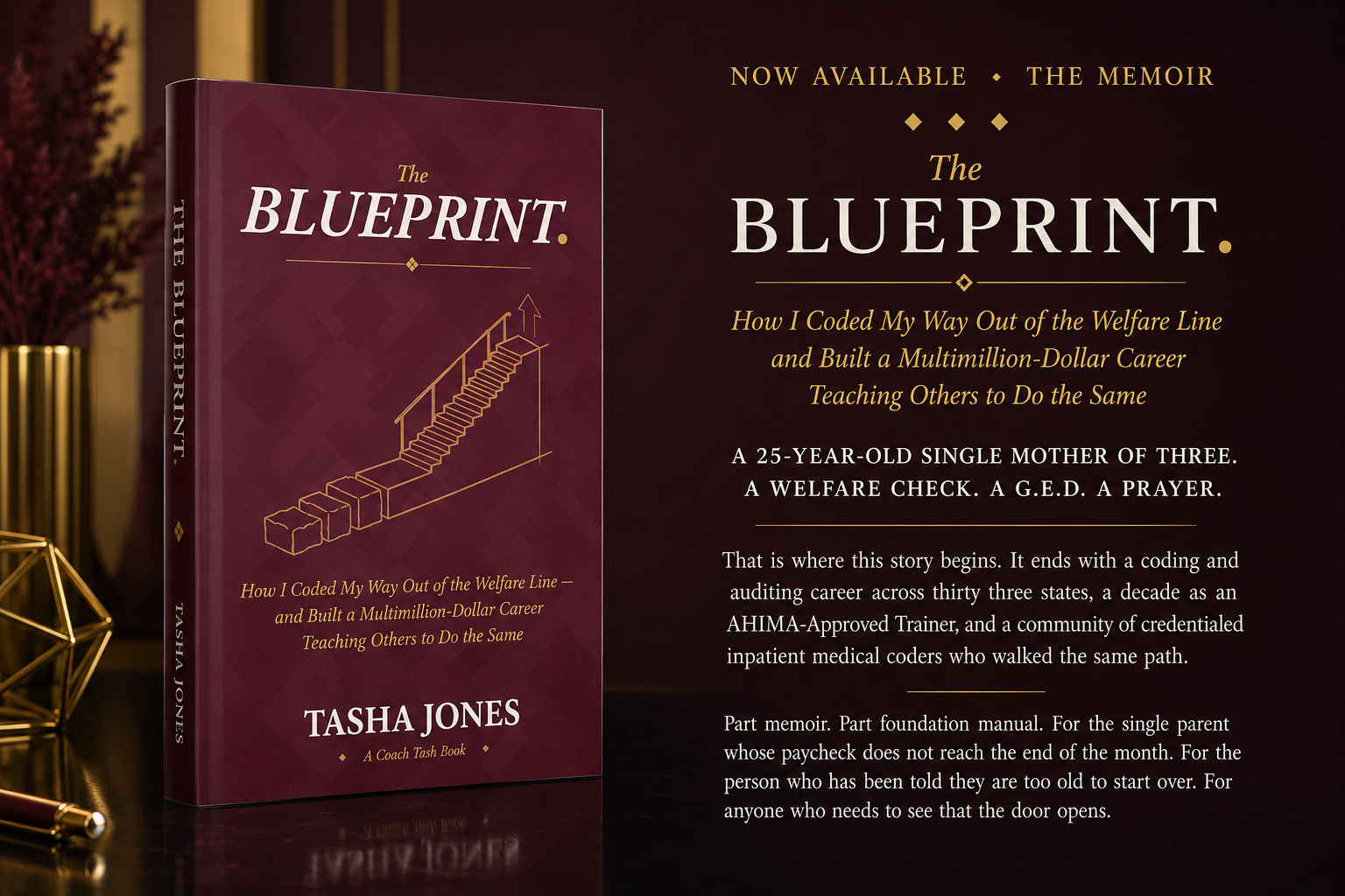 The Blueprint, a memoir by Tasha T. Jones on building an inpatient medical coding career