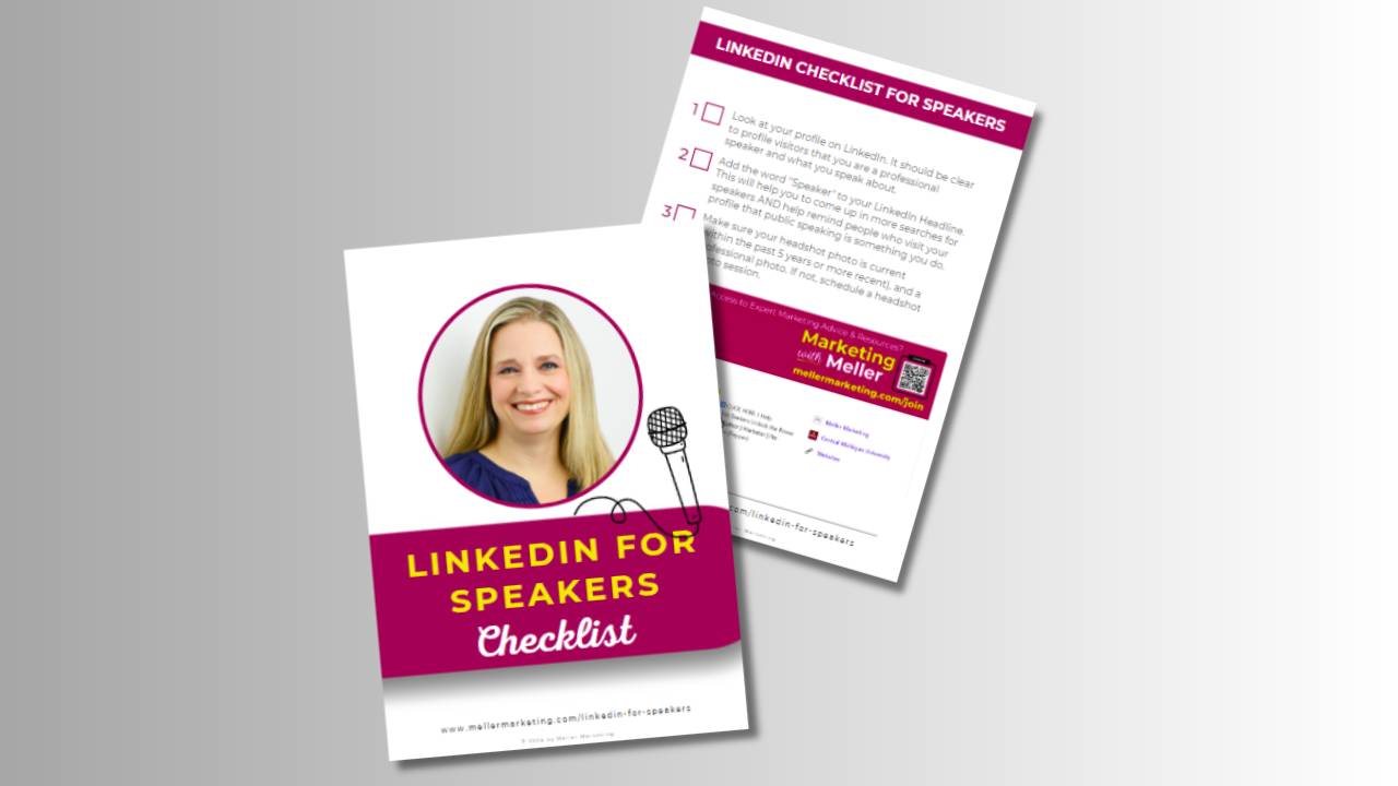 LinkedIn for Speakers CHECKLIST by Brenda Meller