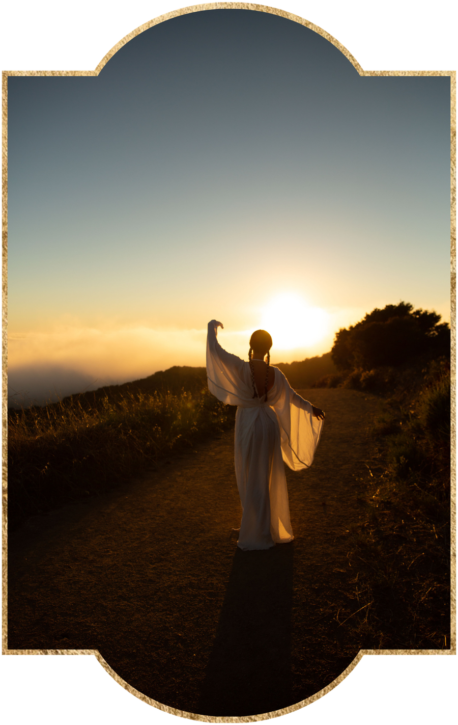Bela dancing at sunset