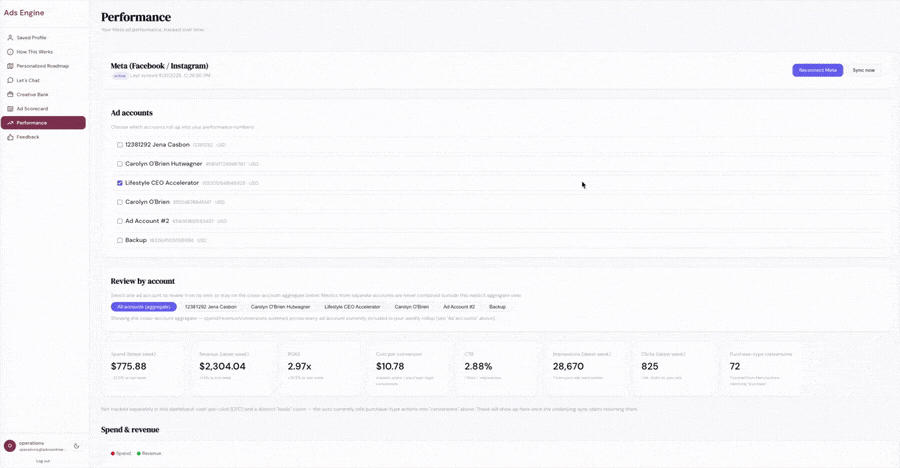 The Ads Engine in action