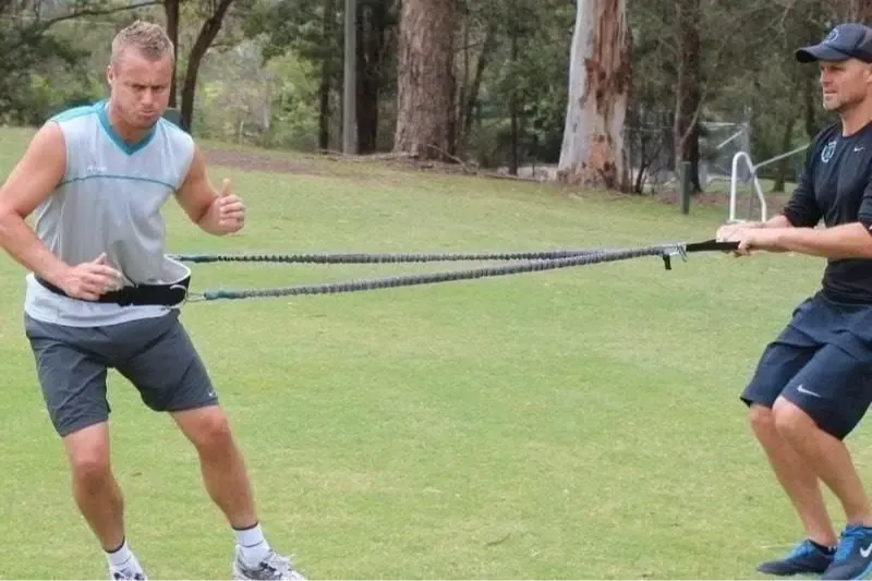 Nathan Martin training Lleyton Hewitt for elite tennis performance