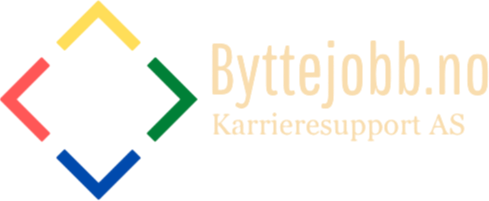 Logo for Karrieresupport AS og Byttejobb.no – fargerik design i rød, gul, grønn og blå med gullskrift. Spesialister på karriereveiledning, jobbsøk og hjelp til å bytte jobb i Norge.