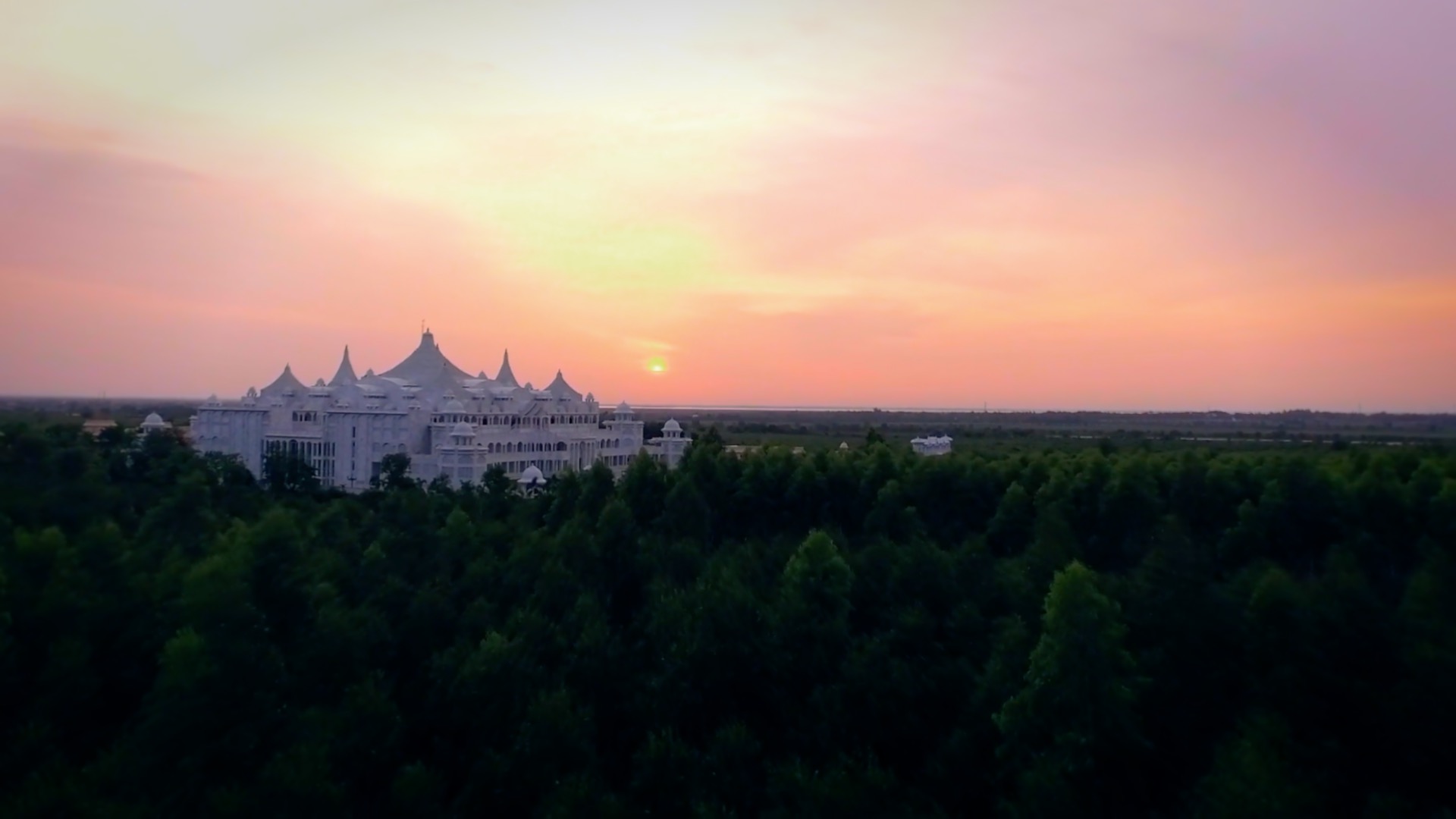 Ekam, India — the World Center for Enlightenment at dawn