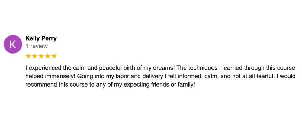Google Review - Kelly Perry (Hypnobubs Review)