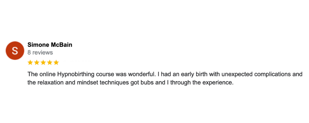 Hypnobubs Review - Simone McBain (Google Review)
