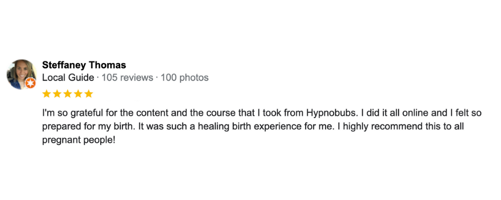 Hypnobubs Review - Steffaney Thomas (Google Review)