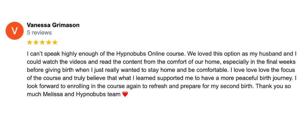 Hypnobubs Review - Vanessa Grimason (Google Review)