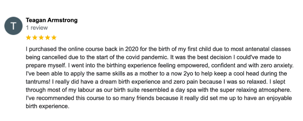 Google Review - Teagan Armstrong (Hypnobubs Review)