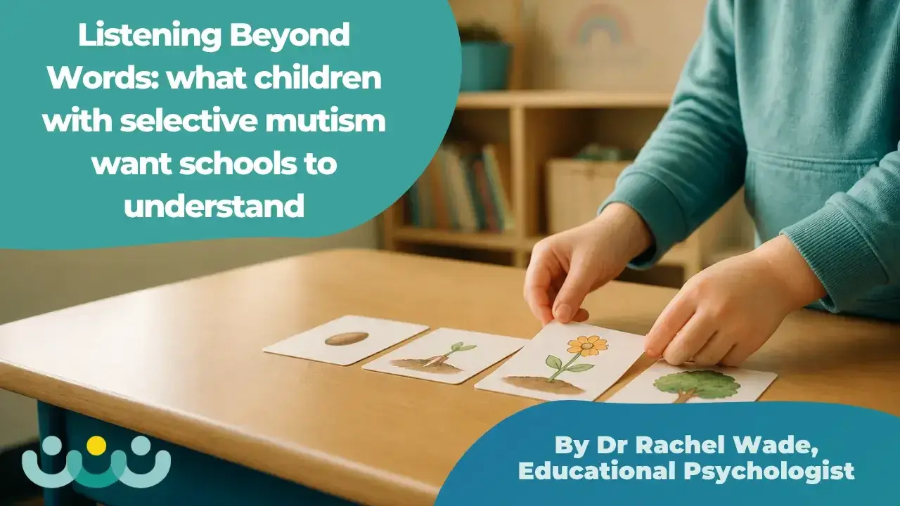 Child using pictures to communicate due to selective mutism