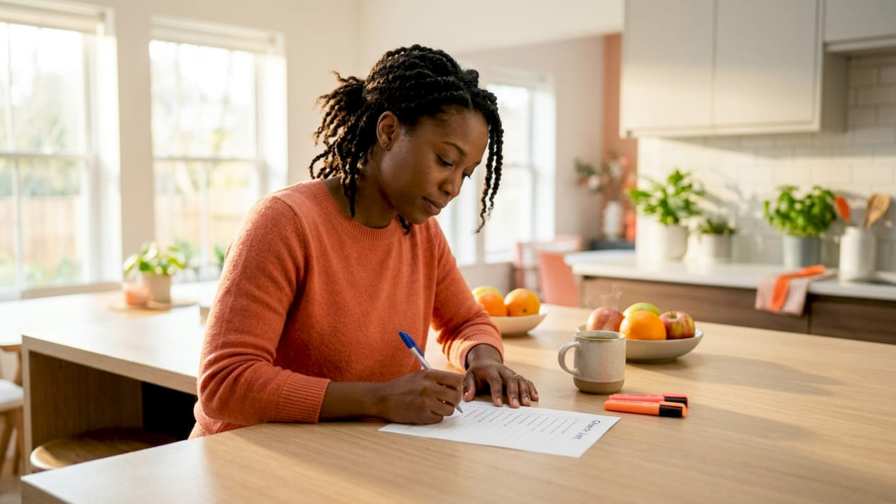 woman reviewing kajabi pricing strategy checklist in home office