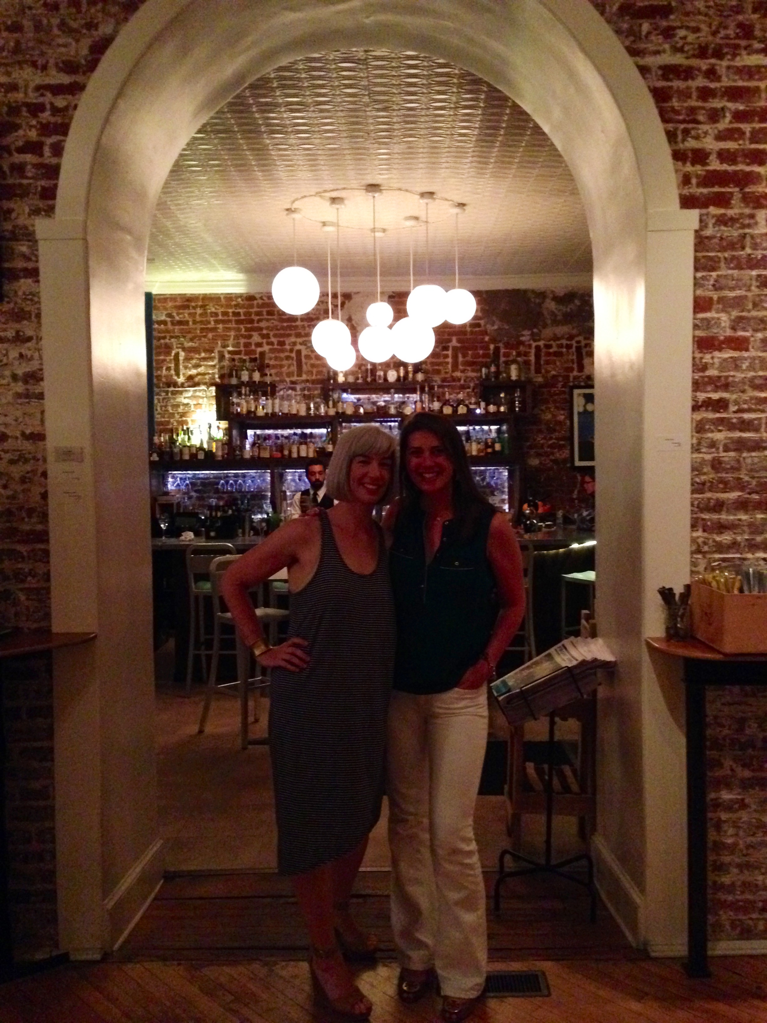 In my restaurant with a dear friend–2014 Rebecca Thomas at kybecca