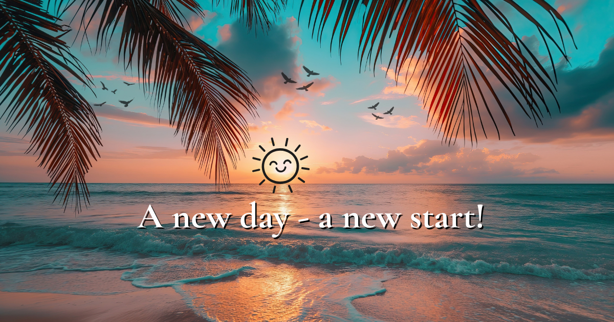 A sunny beach at the start of a new day
