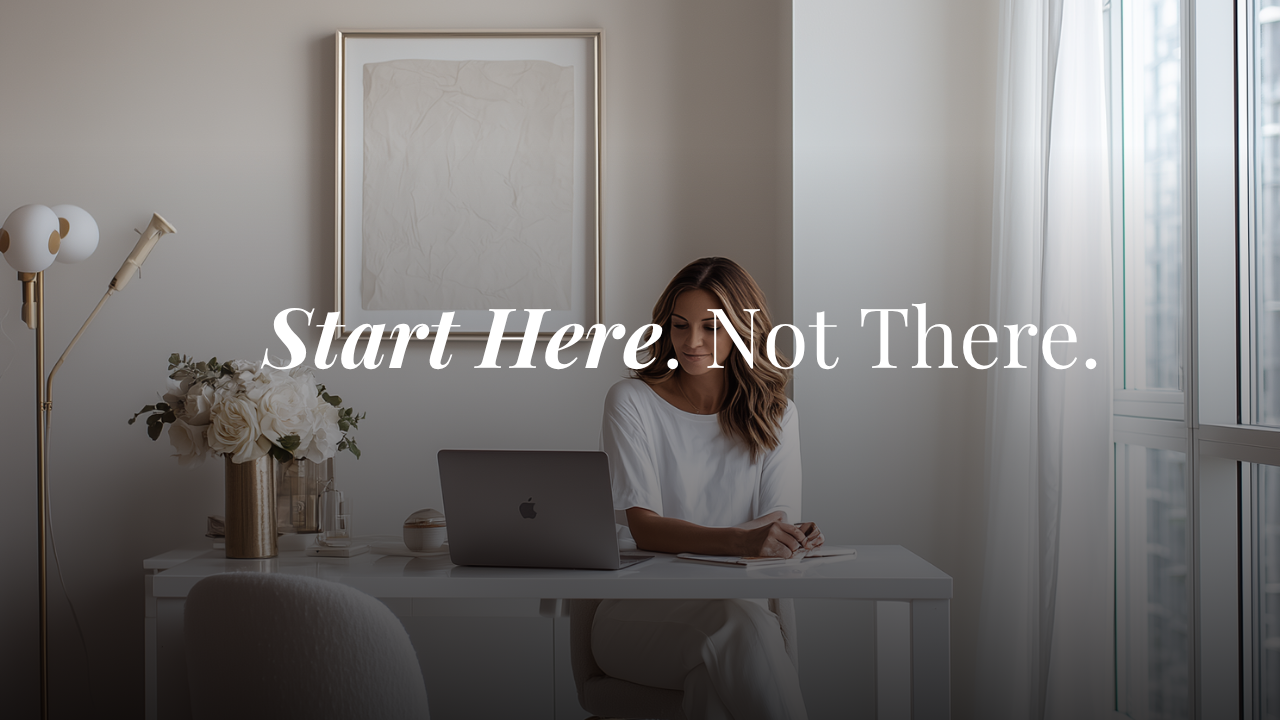 Kajabi image of a coach working on a template 