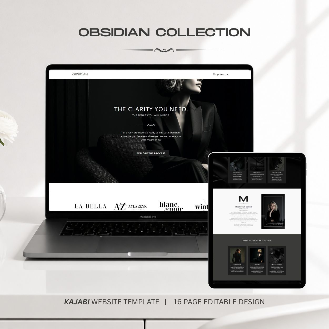 Athena Kajabi Website Template coastal theme for life coaches