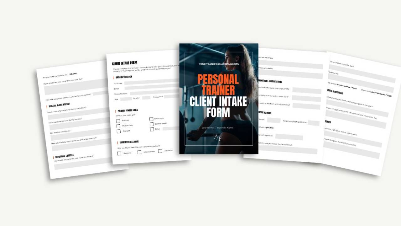Personal Trainer Client Intake Form Template | Editable in Canva