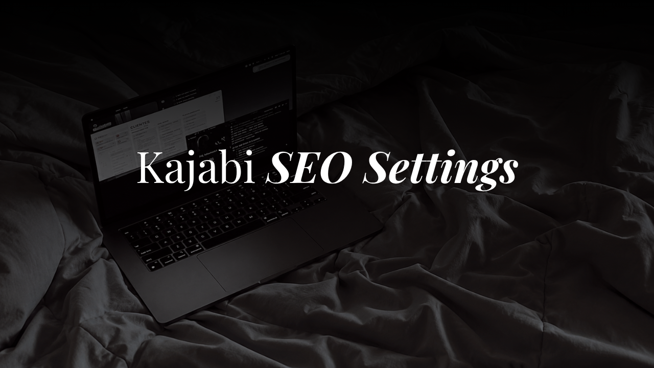 Kajabi SEO Settings on a laptop