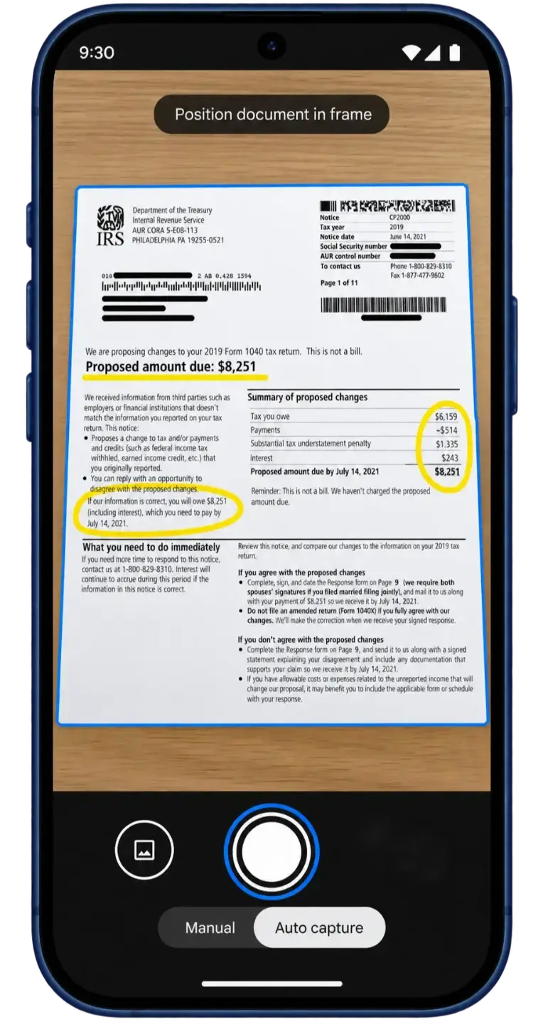 The CP2000 letter in the Drive scanner with the capture button highlighted.