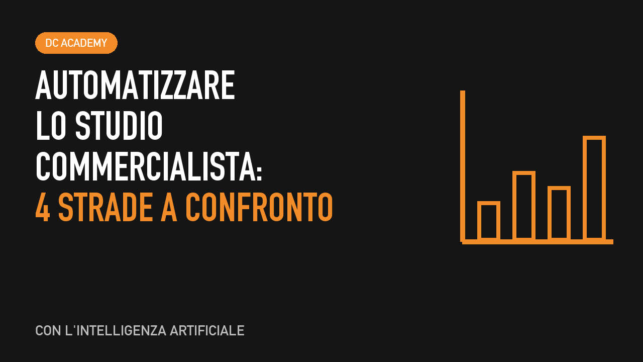 Automatizzare lo studio commercialista con l'intelligenza artificiale: 4 strade a confronto