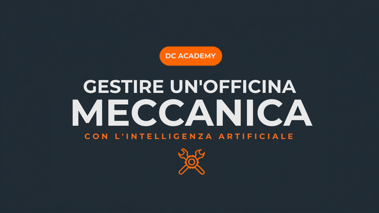 Officina meccanica con intelligenza artificiale, diagnosi predittiva e gestione ricambi