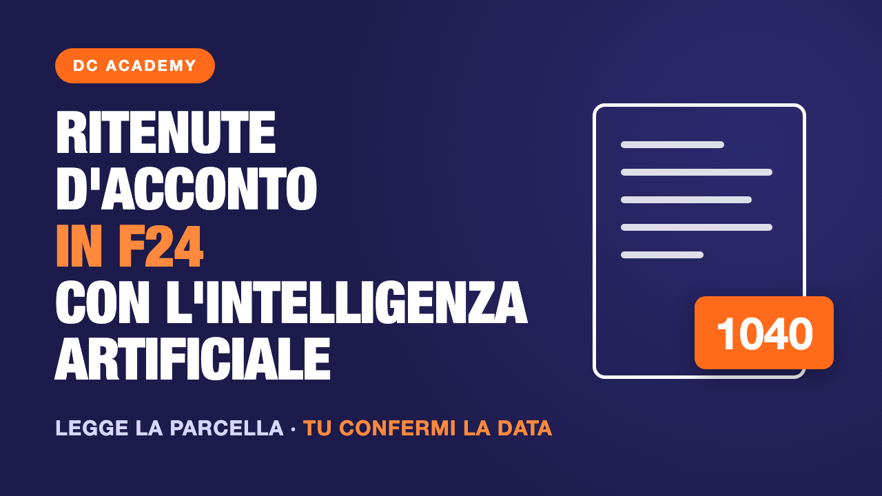 Ritenute d'acconto in F24 con l'intelligenza artificiale per lo studio commercialista