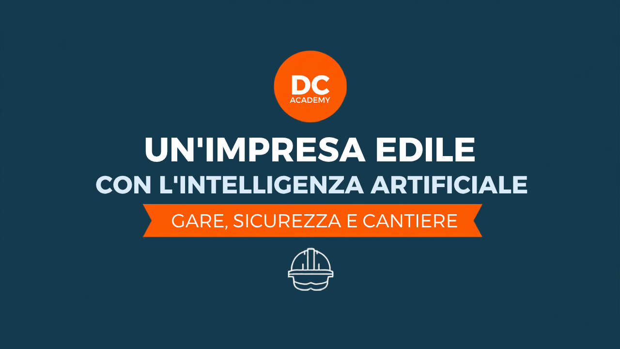 Un'impresa edile con l'intelligenza artificiale, gru e casco da cantiere