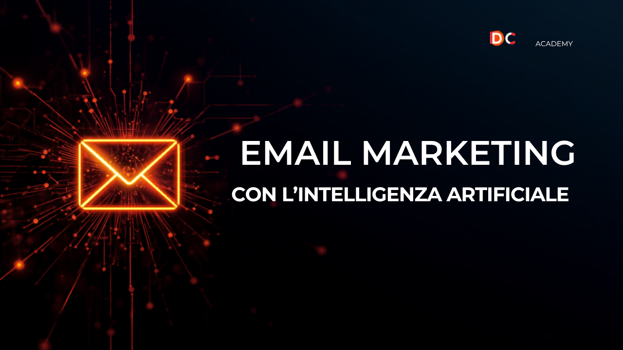 Email marketing con l'intelligenza artificiale, cover DC Academy