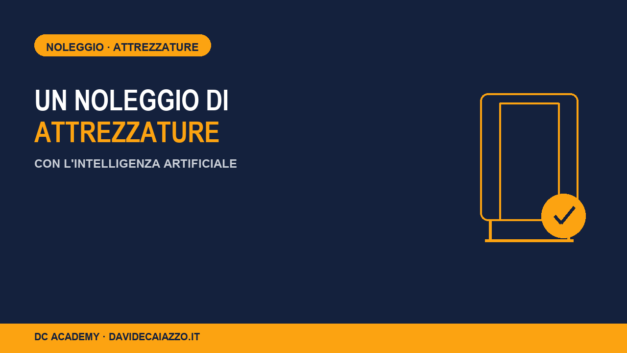 Noleggio di attrezzature con l'intelligenza artificiale