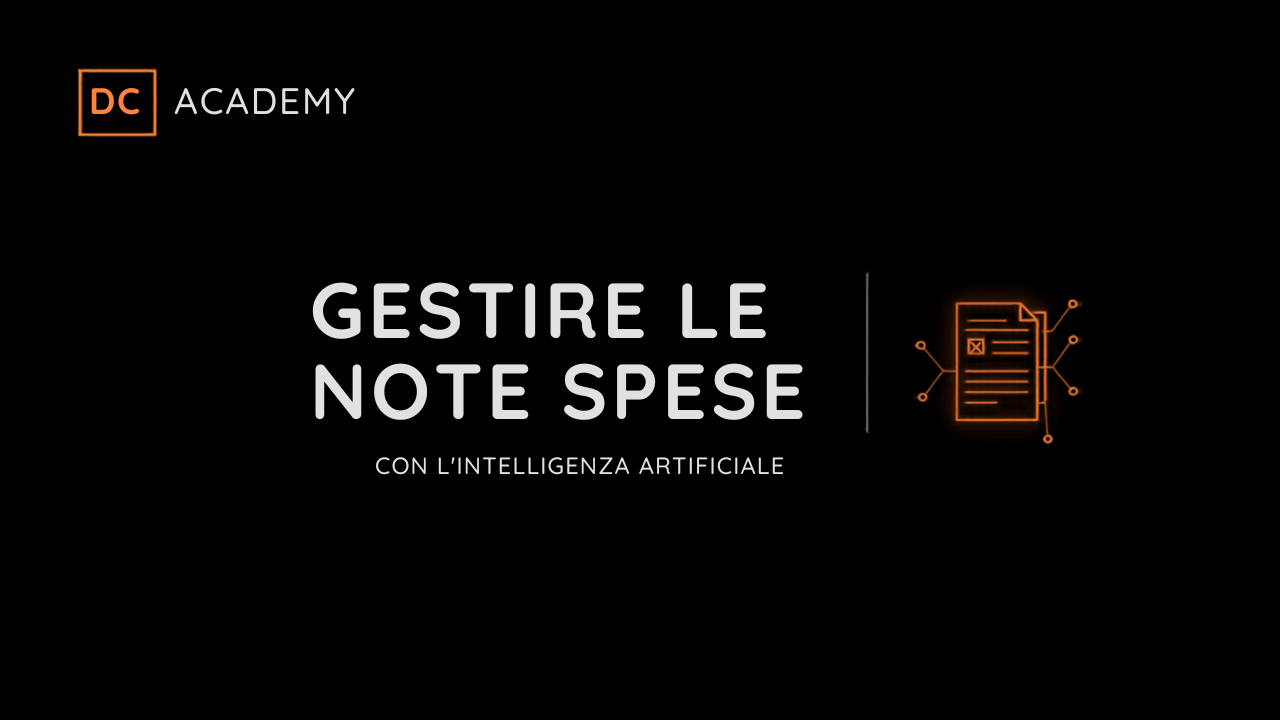 Cover gestire le note spese con l'intelligenza artificiale, brand DC Academy