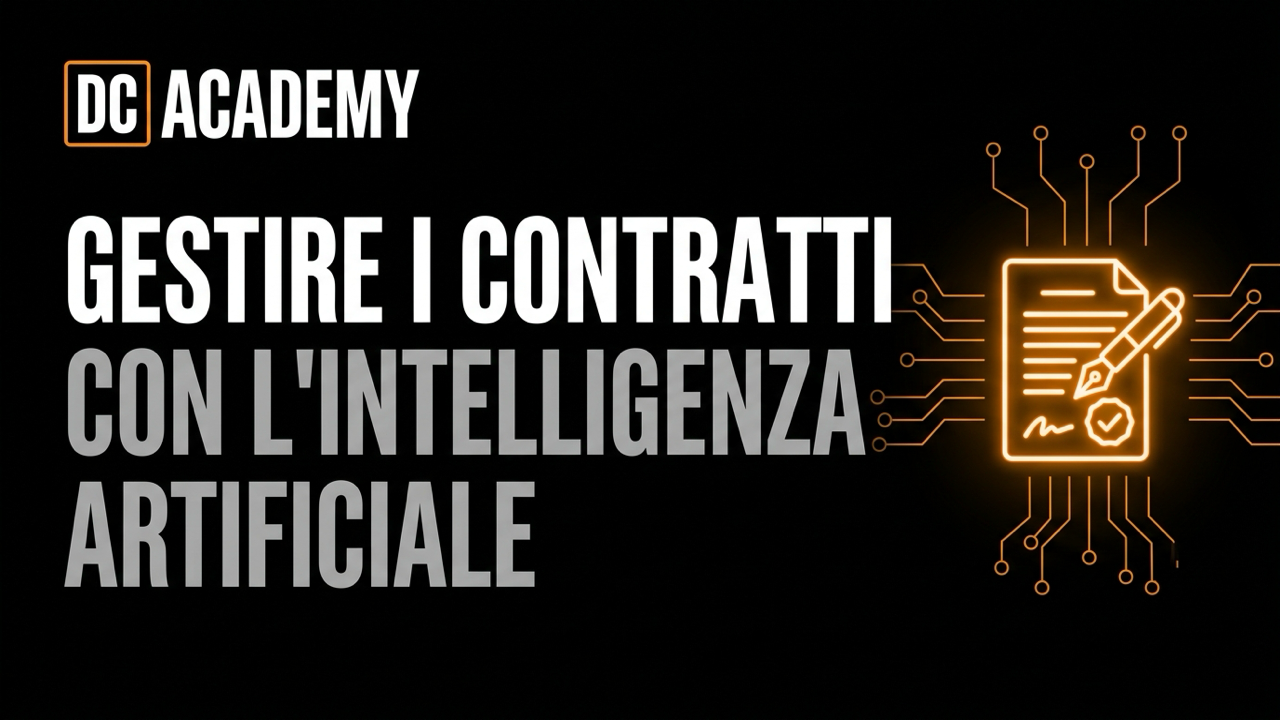 Copertina articolo: gestire i contratti con l'intelligenza artificiale, brand DC Academy
