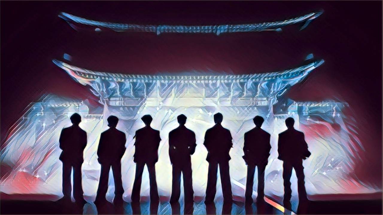 Fan art of BTS during their comeback concert in Seoul
