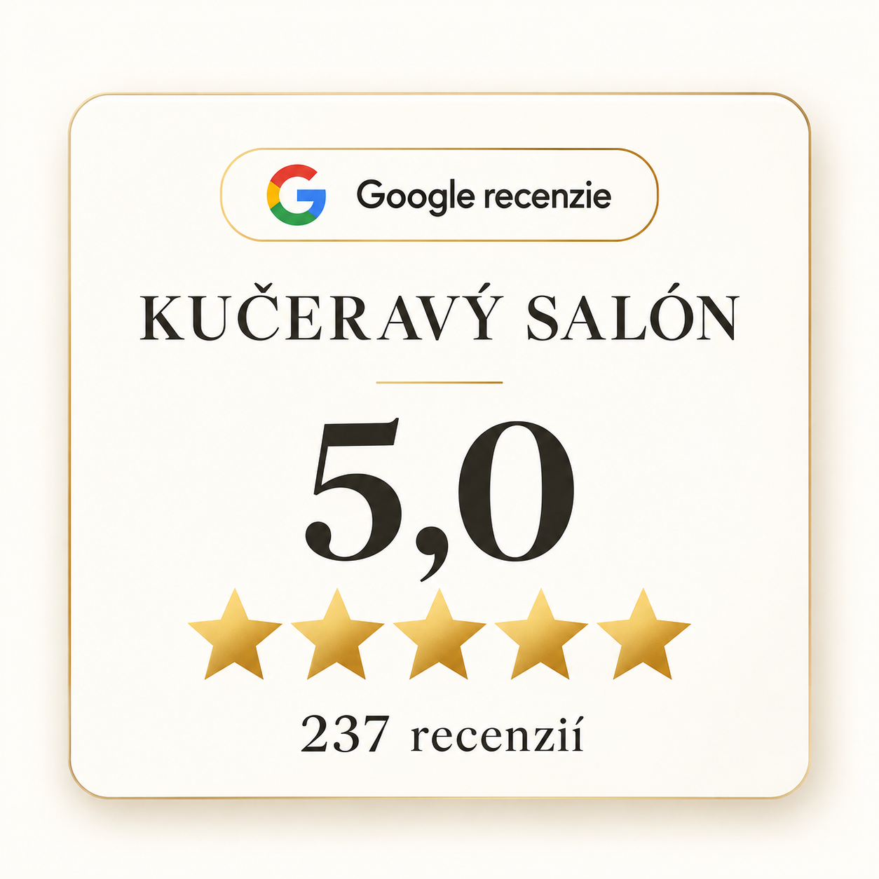 Google recenzie: 5,0 z 5 a 237 hodnotení