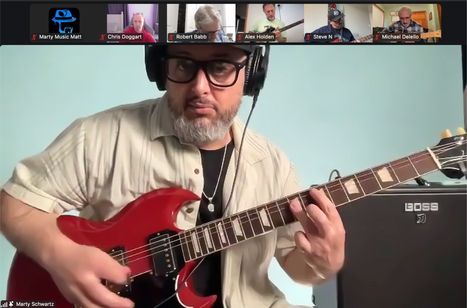Marty hosting a live stream