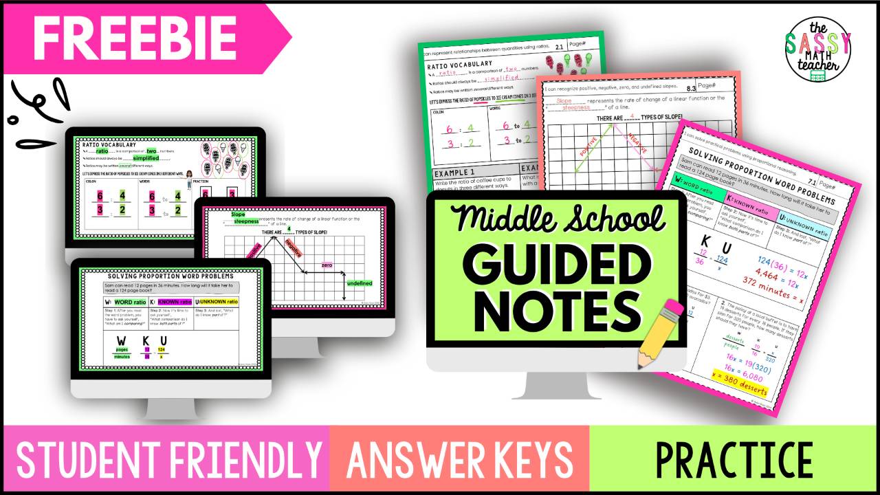 Free Middle School Math Notes