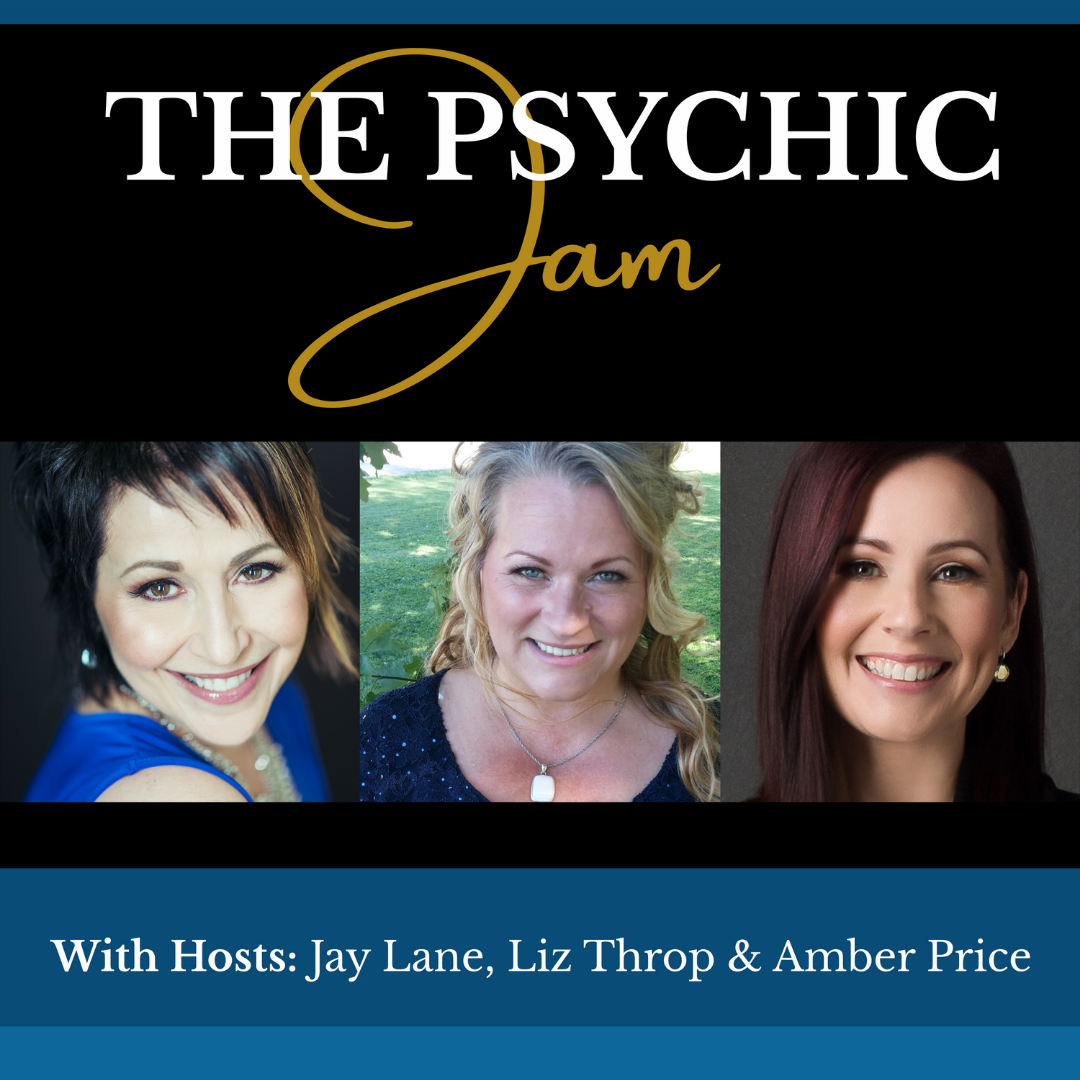 The Psychic Jam Podcast with Jay Lane, Liz Throp, and Amber Price Logo