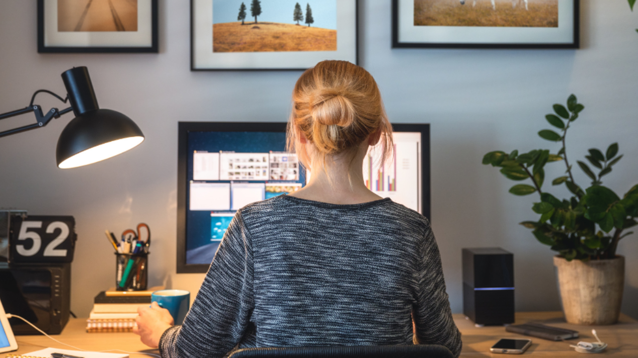 woman working from home
