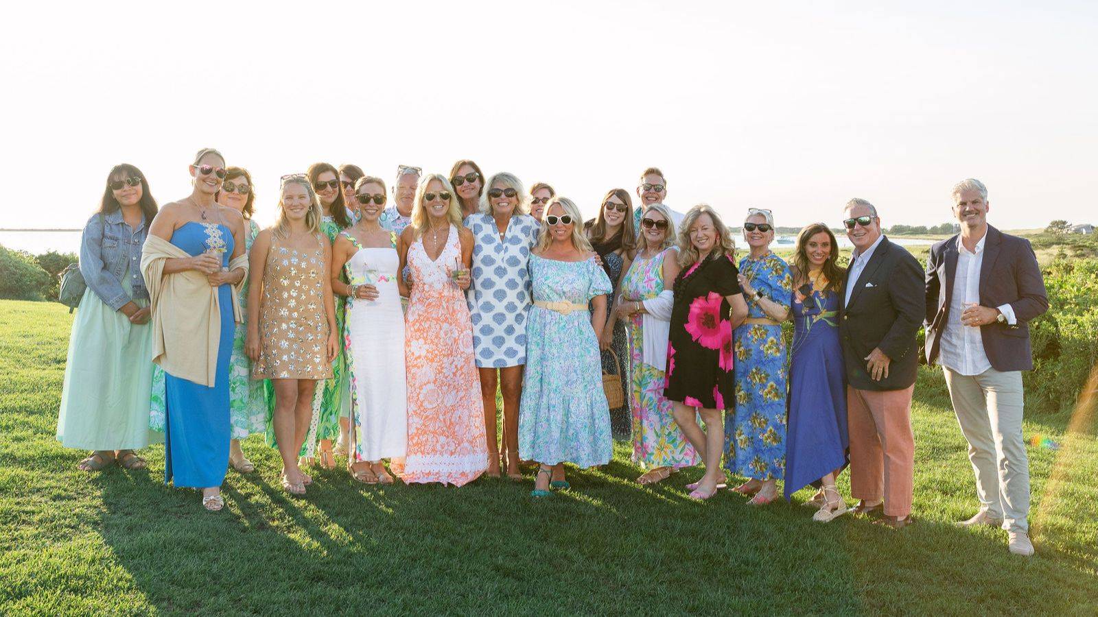Guests in Lilly Pulitzer prints at our Nantucket evening