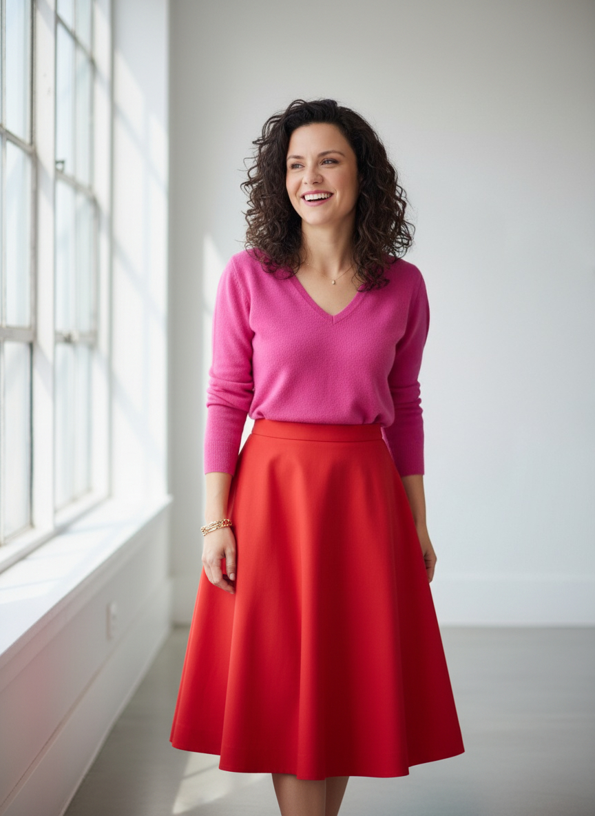 Young Girl experiencing attachment, attunement and intention with Red Cardigan Kids.