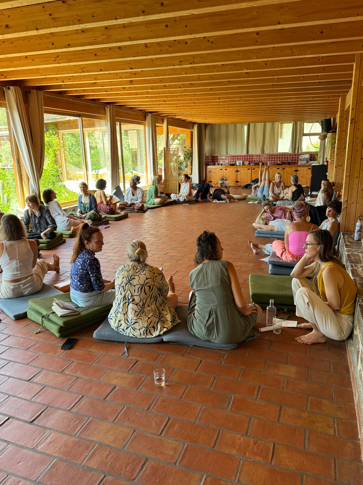 Trainees together at a retreat
