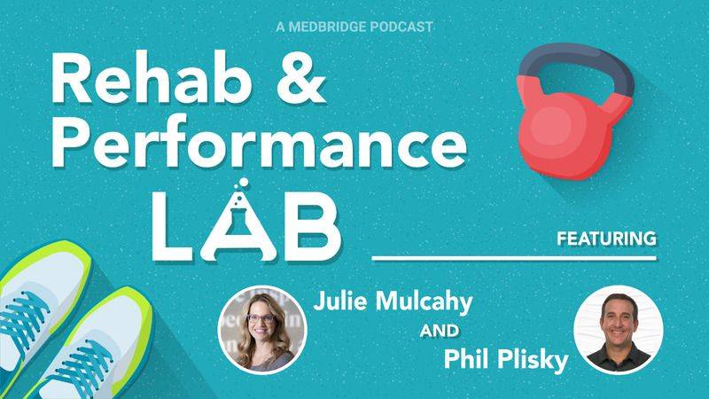 Podcast banner for Ep 30, "GLP Medications: Can We Stop the Loss of Lean Muscle Mass?" featuring Phil Plisky and Julie Mulcahy.