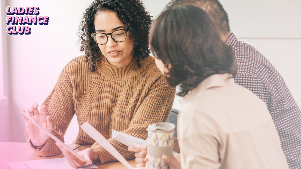 Female financial adviser meeting with a client to discuss money goals