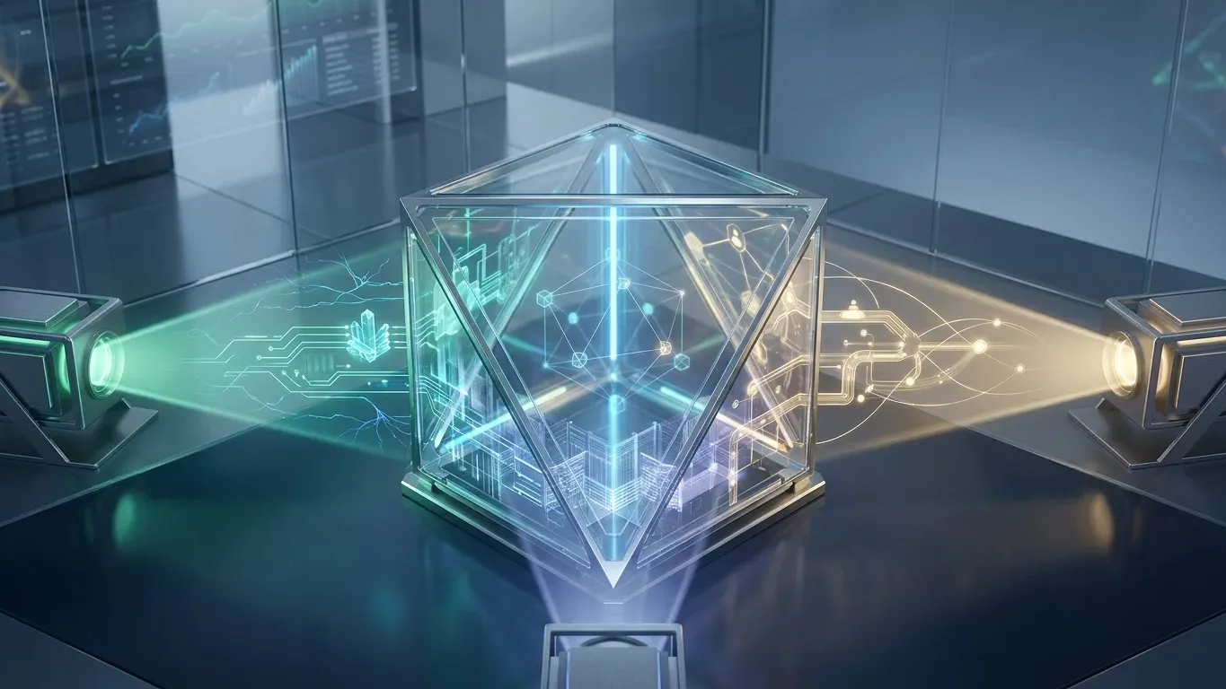 Crypto ESG framework shown through a prism analyzing environmental, social, and governance layers of blockchain networks
