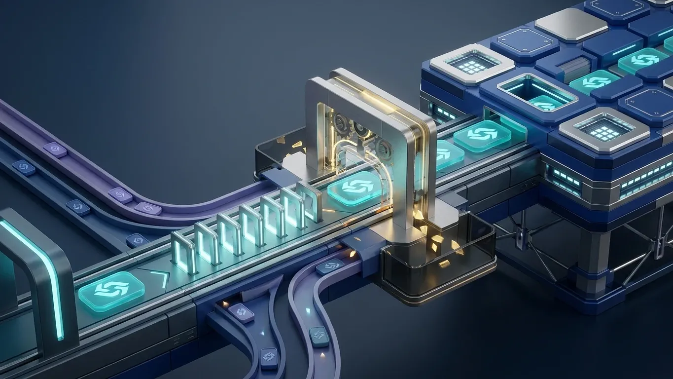 MEV in crypto shown as DeFi swap packets passing through a transaction-ordering gate before block confirmation
