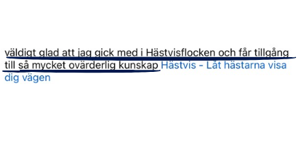 Recension; Väldig glad att jag gick med i Hästvisflocken och får tillgång till så mycket ovärderlig kunskap