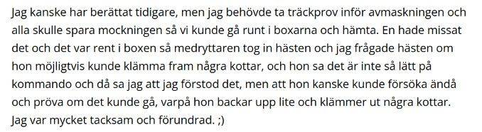 Omdöme från elev i Hör hästen