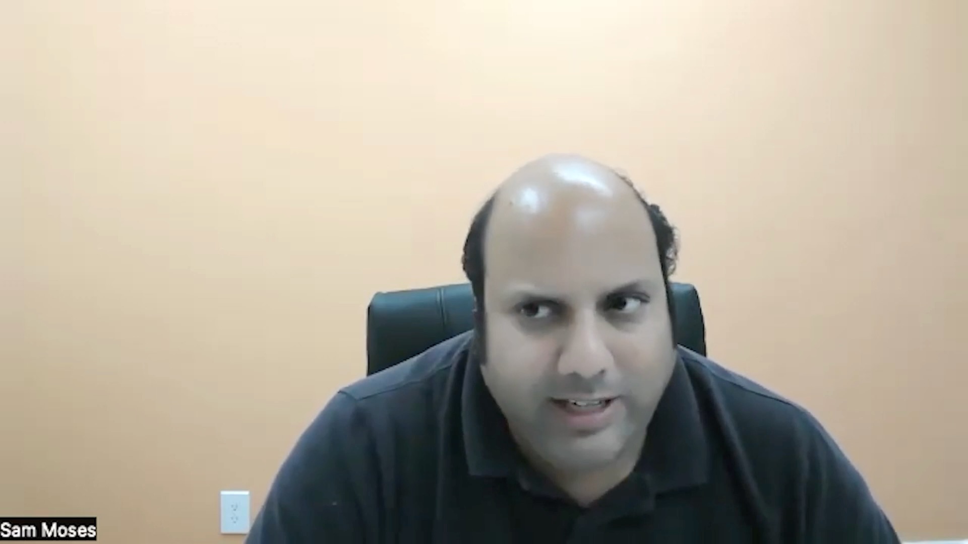 Sam Moses on a webcam before the Desktop Studio