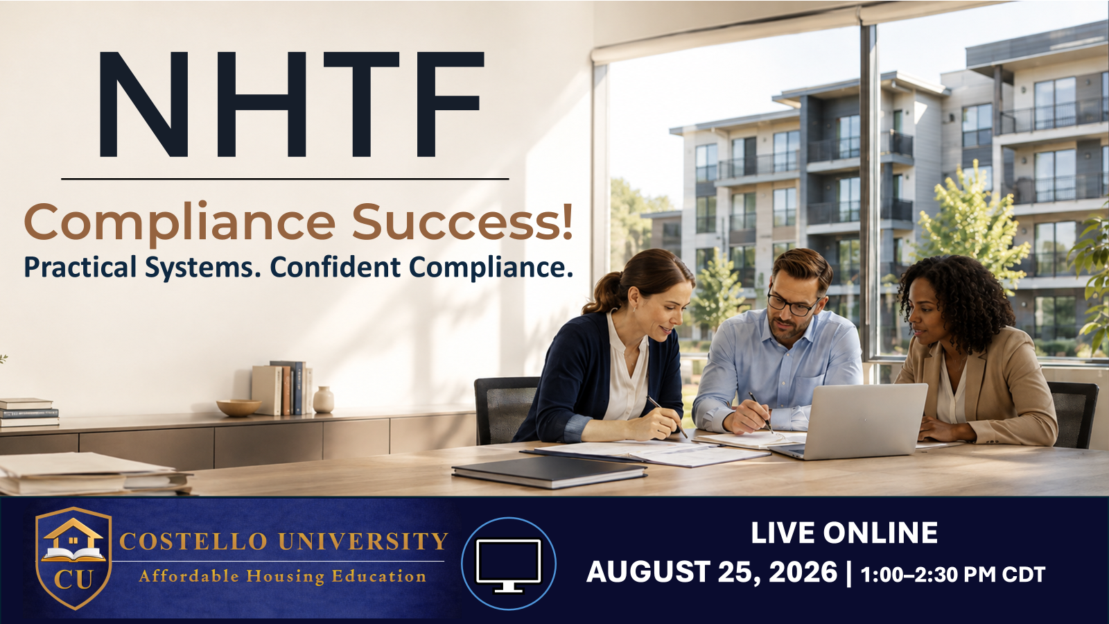 NHTF Compliance Success! live online webinar, August 25, 2026