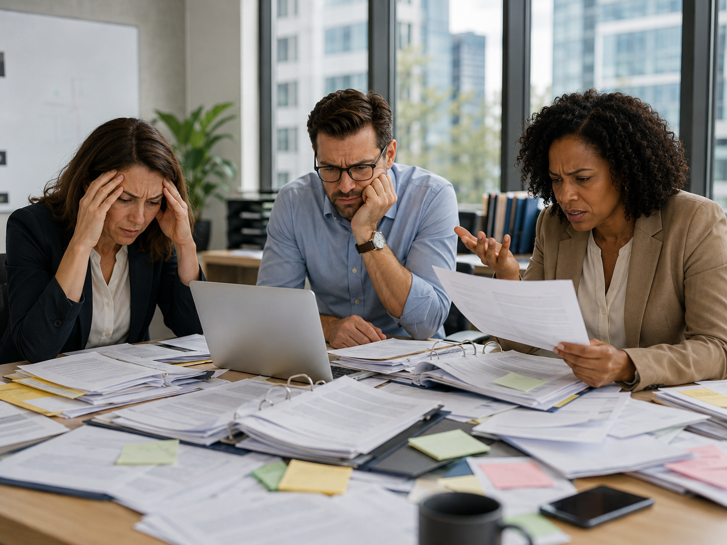 Affordable housing professionals working through complex compliance requirements