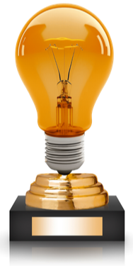 Lightbulb trophy of fully-formed solutions — when innovative thinking arrives all-at-once